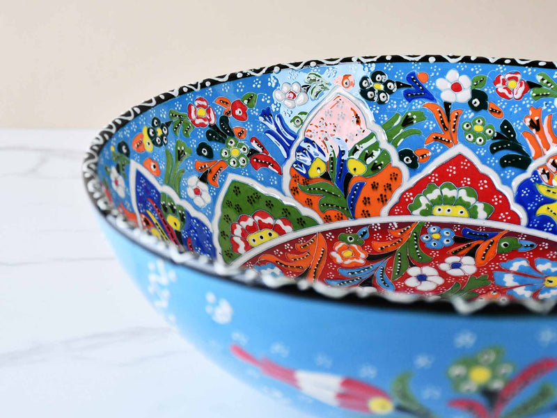 30 cm Turkish Bowls Flower Light Blue Design 1 Ceramic Sydney Grand Bazaar 