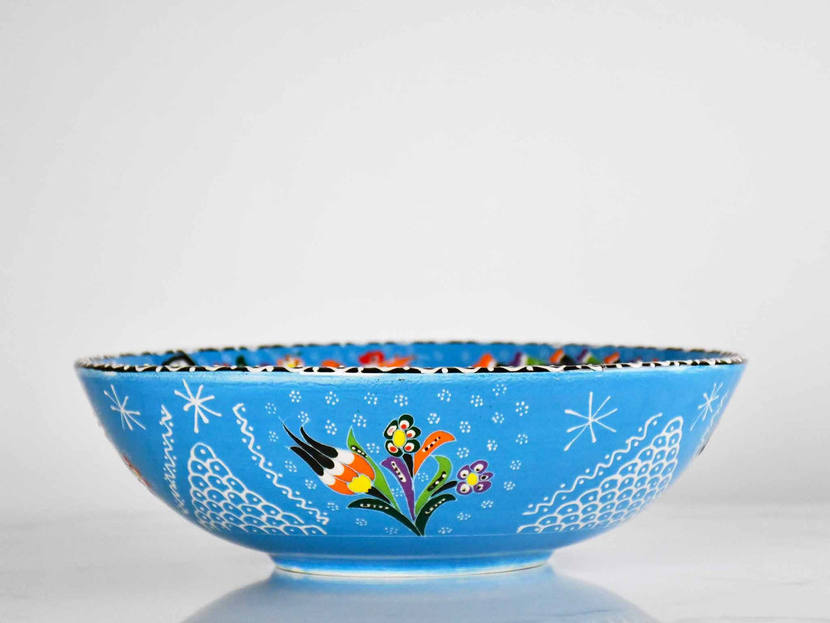 30 cm Turkish Bowls Flower Light Blue Design 3 Ceramic Sydney Grand Bazaar 
