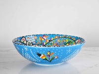 30 cm Turkish Bowls Flower Light Blue Design 3 Ceramic Sydney Grand Bazaar 