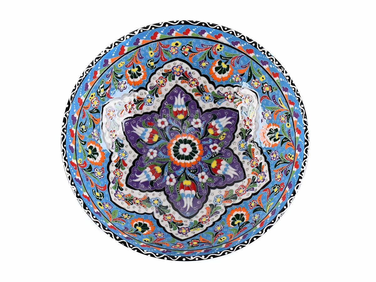 30 cm Turkish Bowls Flower Light Blue Design 3 Ceramic Sydney Grand Bazaar 