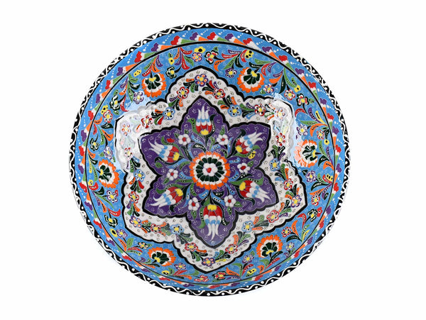 30 cm Turkish Bowls Flower Light Blue Design 3 Ceramic Sydney Grand Bazaar 