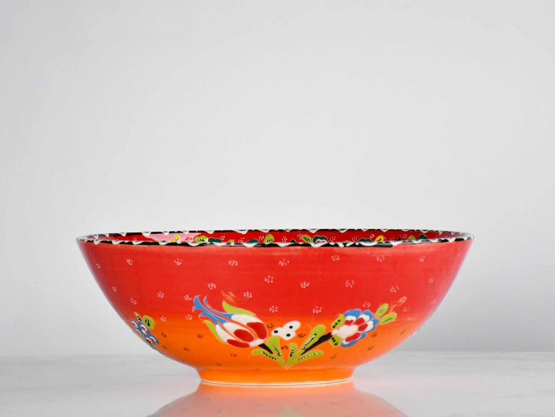 30 cm Turkish Bowls Flower Red Orange Ceramic Sydney Grand Bazaar 