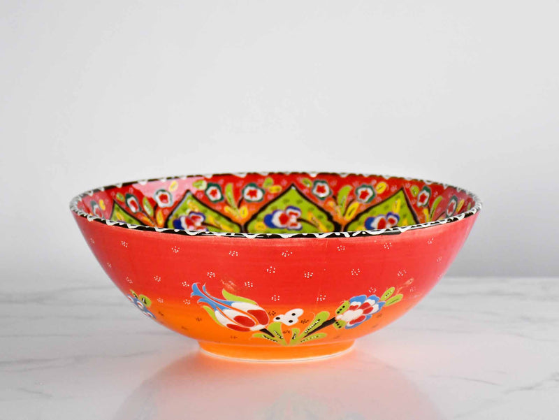30 cm Turkish Bowls Flower Red Orange Ceramic Sydney Grand Bazaar 