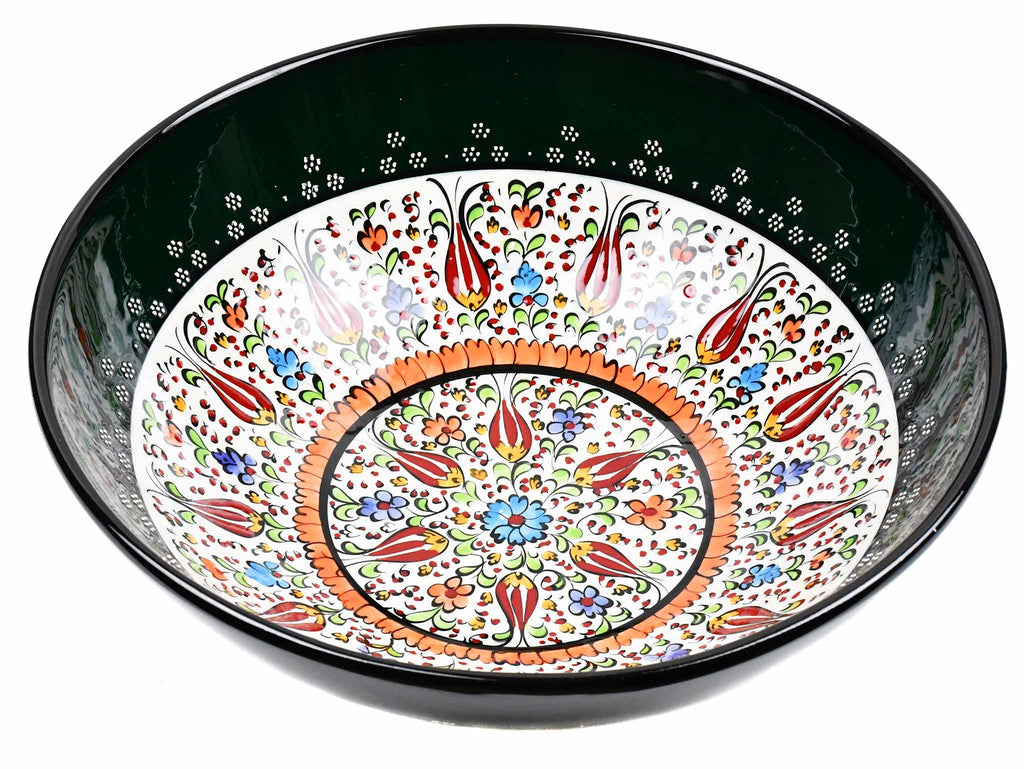 30 cm Turkish Bowls Millennium Collection Dark Green Design 1 Ceramic Sydney Grand Bazaar 