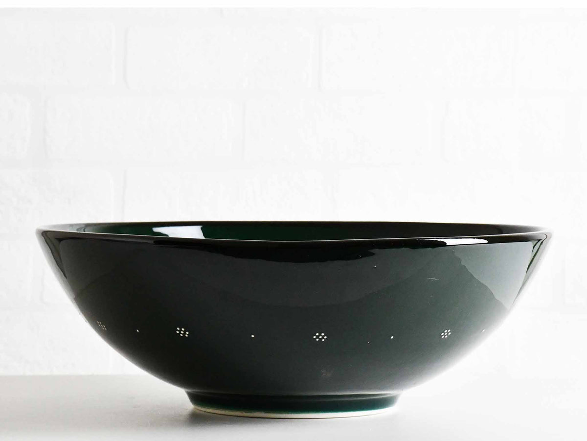 30 cm Turkish Bowls Millennium Collection Dark Green Design 2 Ceramic Sydney Grand Bazaar 