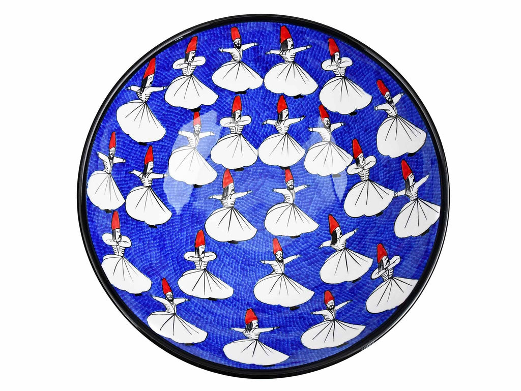 30 cm Turkish Ceramic Bowl Whirling Dervish Blue Ceramic Sydney Grand Bazaar 
