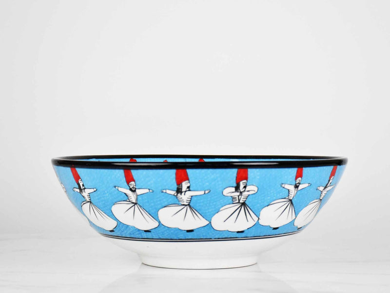 30 cm Turkish Ceramic Bowl Whirling Dervish Light Blue Ceramic Sydney Grand Bazaar 