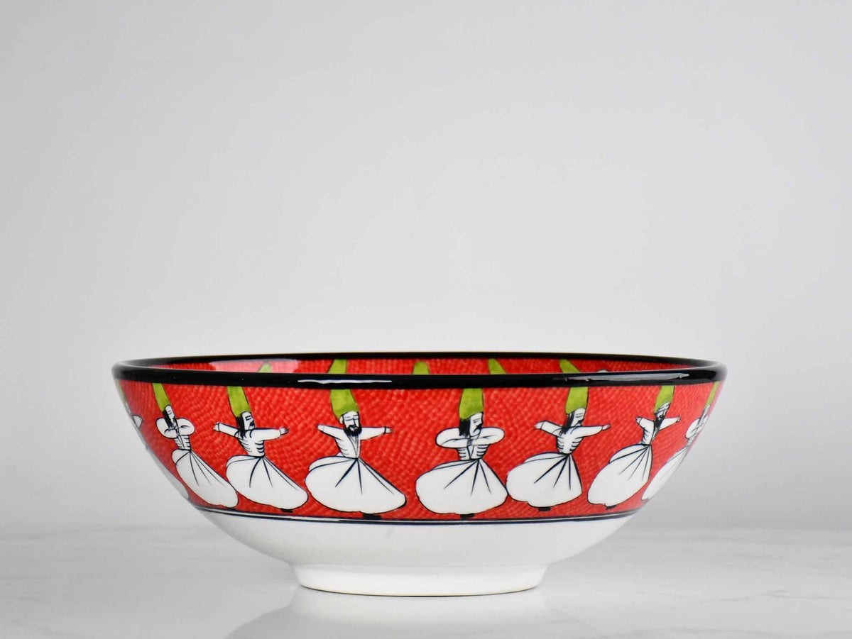 30 cm Turkish Ceramic Bowl Whirling Dervish Red Ceramic Sydney Grand Bazaar 