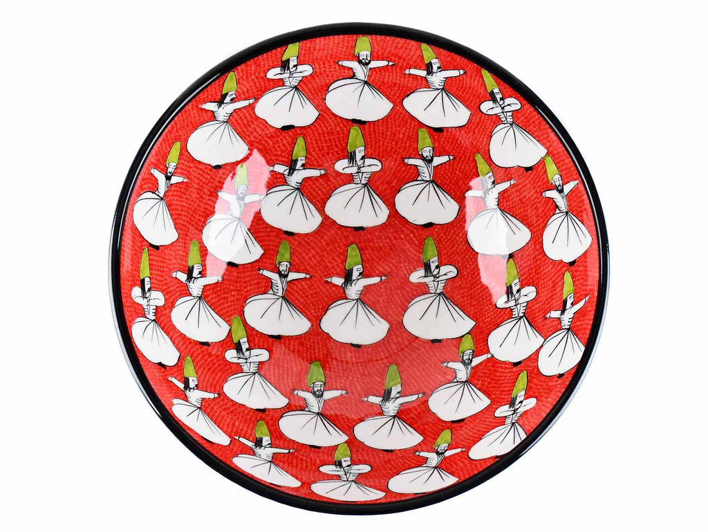 30 cm Turkish Ceramic Bowl Whirling Dervish Red Ceramic Sydney Grand Bazaar 