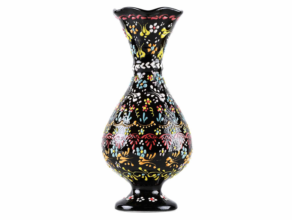 30 cm Turkish Ceramic Vase Dantel Black Ceramic Sydney Grand Bazaar 