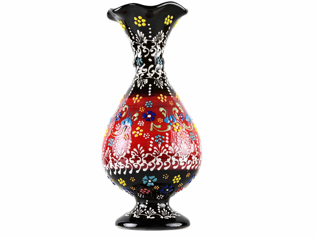 30 cm Turkish Ceramic Vase Dantel Black Red Ceramic Sydney Grand Bazaar 