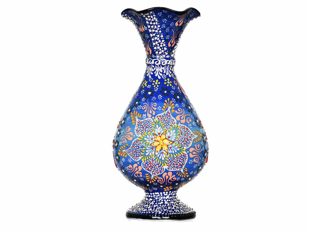 30 cm Turkish Ceramic Vase Dantel Blue Ceramic Sydney Grand Bazaar 