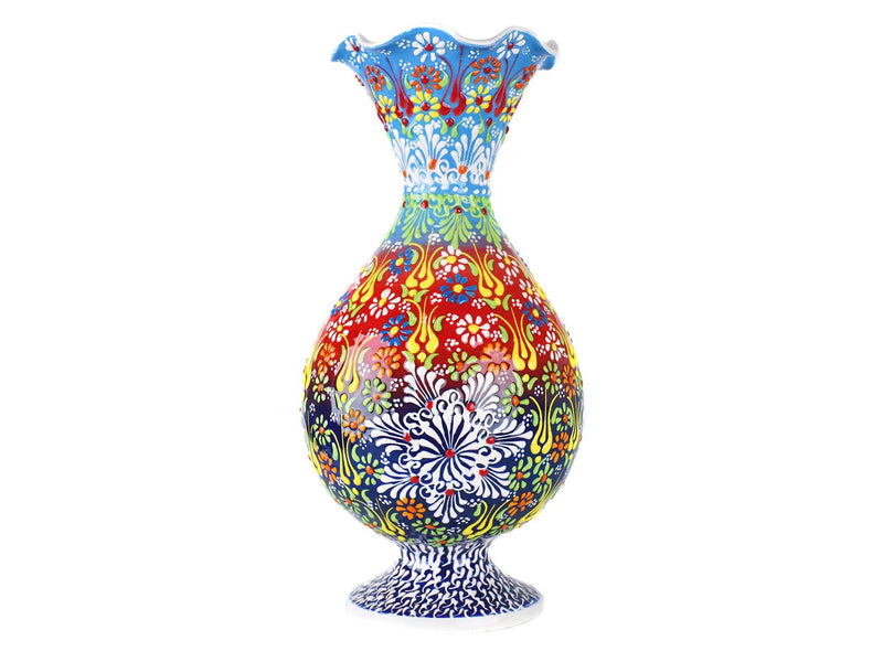 30 cm Turkish Ceramic Vase Dantel Light Blue Red Ceramic Sydney Grand Bazaar 