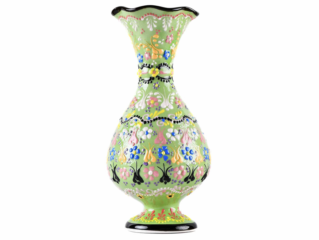 30 cm Turkish Ceramic Vase Dantel Light Green Ceramic Sydney Grand Bazaar 