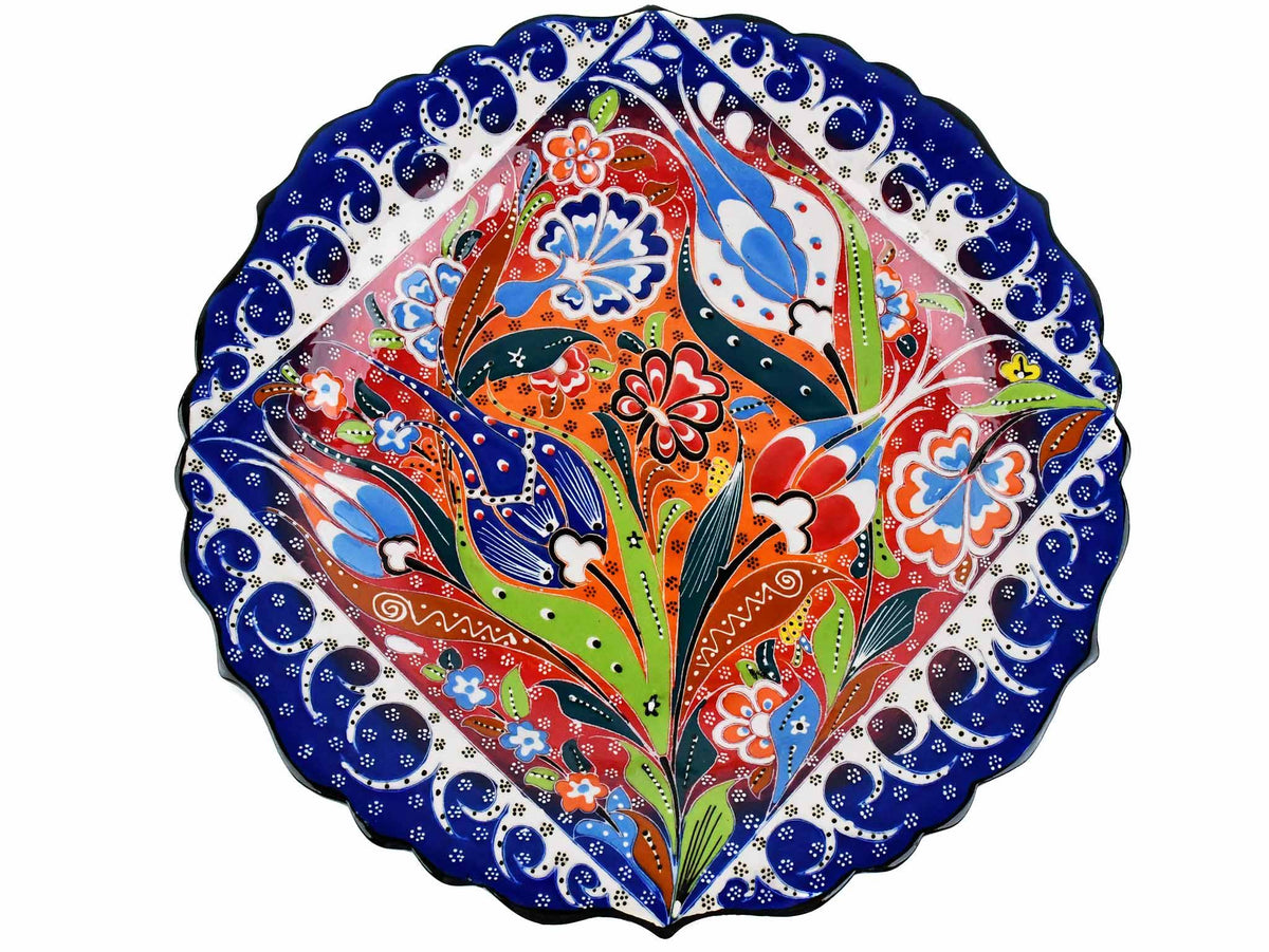 30 cm Turkish Plate Daisy Shaped Flower Collection Blue Ceramic Sydney Grand Bazaar 2 