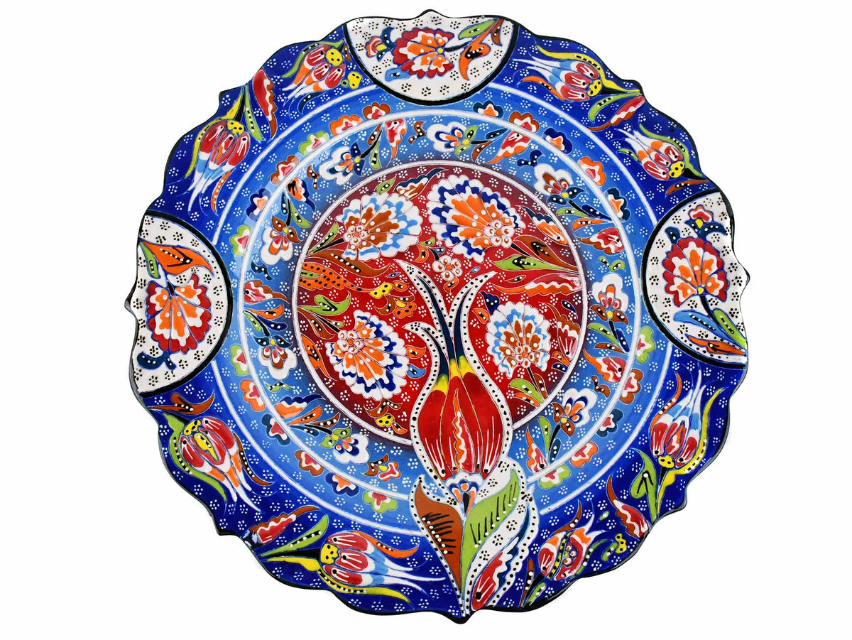 30 cm Turkish Plate Daisy Shaped Flower Collection Blue Ceramic Sydney Grand Bazaar 7 