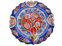 30 cm Turkish Plate Daisy Shaped Flower Collection Blue Ceramic Sydney Grand Bazaar 7 