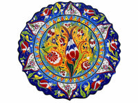 30 cm Turkish Plate Daisy Shaped Flower Collection Blue Ceramic Sydney Grand Bazaar 6 
