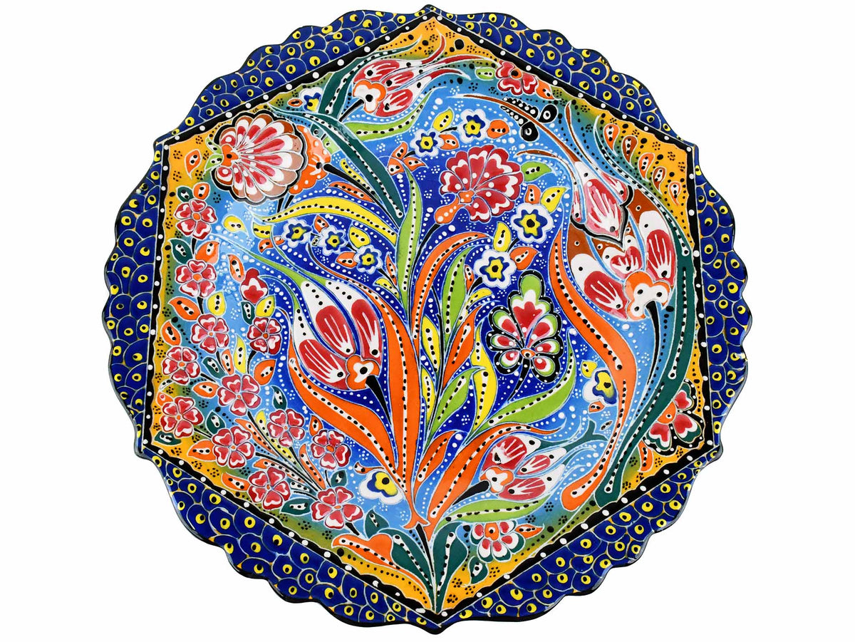 30 cm Turkish Plate Daisy Shaped Flower Collection Blue Ceramic Sydney Grand Bazaar 4 