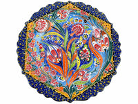 30 cm Turkish Plate Daisy Shaped Flower Collection Blue Ceramic Sydney Grand Bazaar 4 