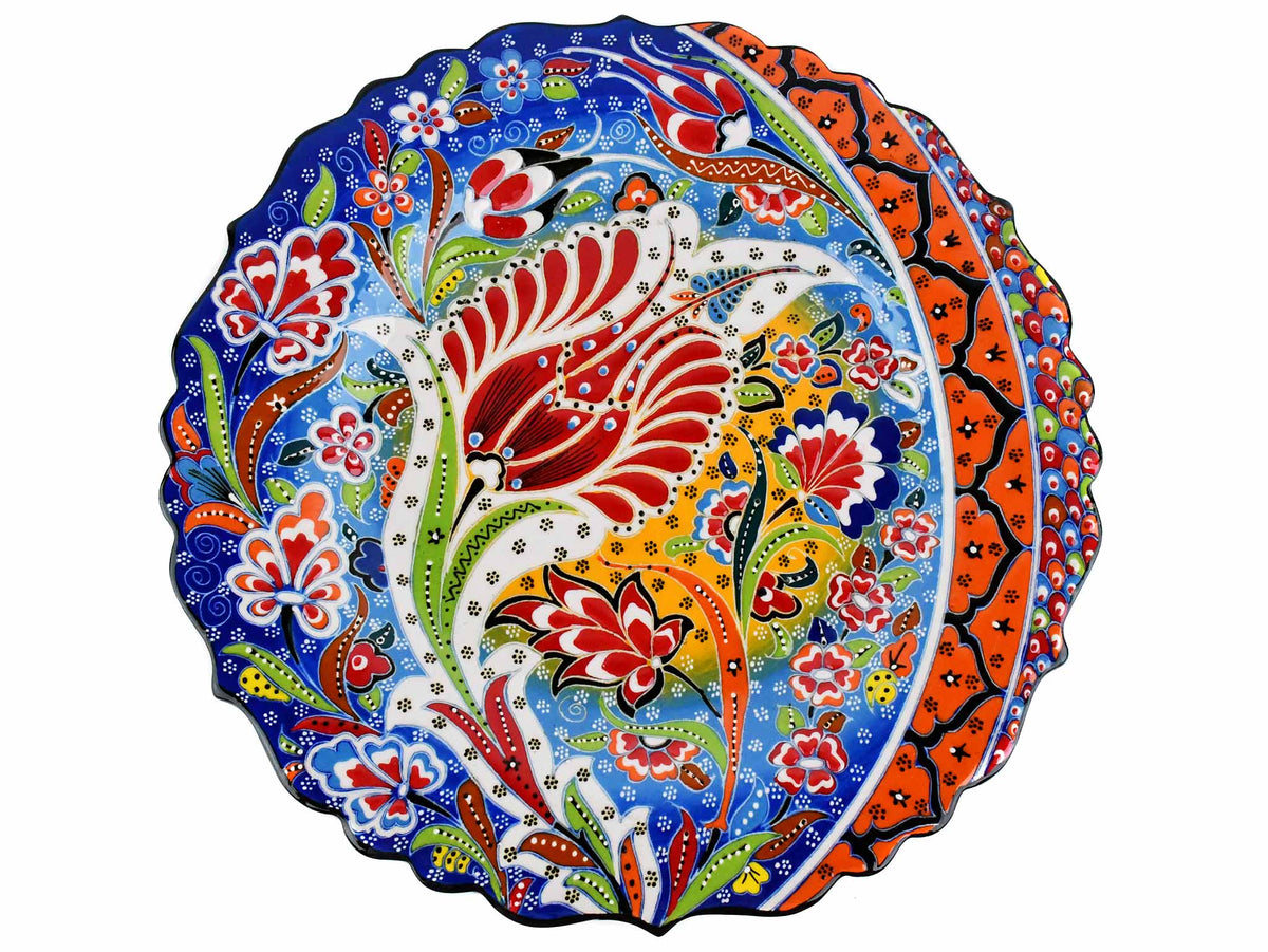 30 cm Turkish Plate Daisy Shaped Flower Collection Blue Ceramic Sydney Grand Bazaar 8 