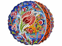 30 cm Turkish Plate Daisy Shaped Flower Collection Blue Ceramic Sydney Grand Bazaar 8 