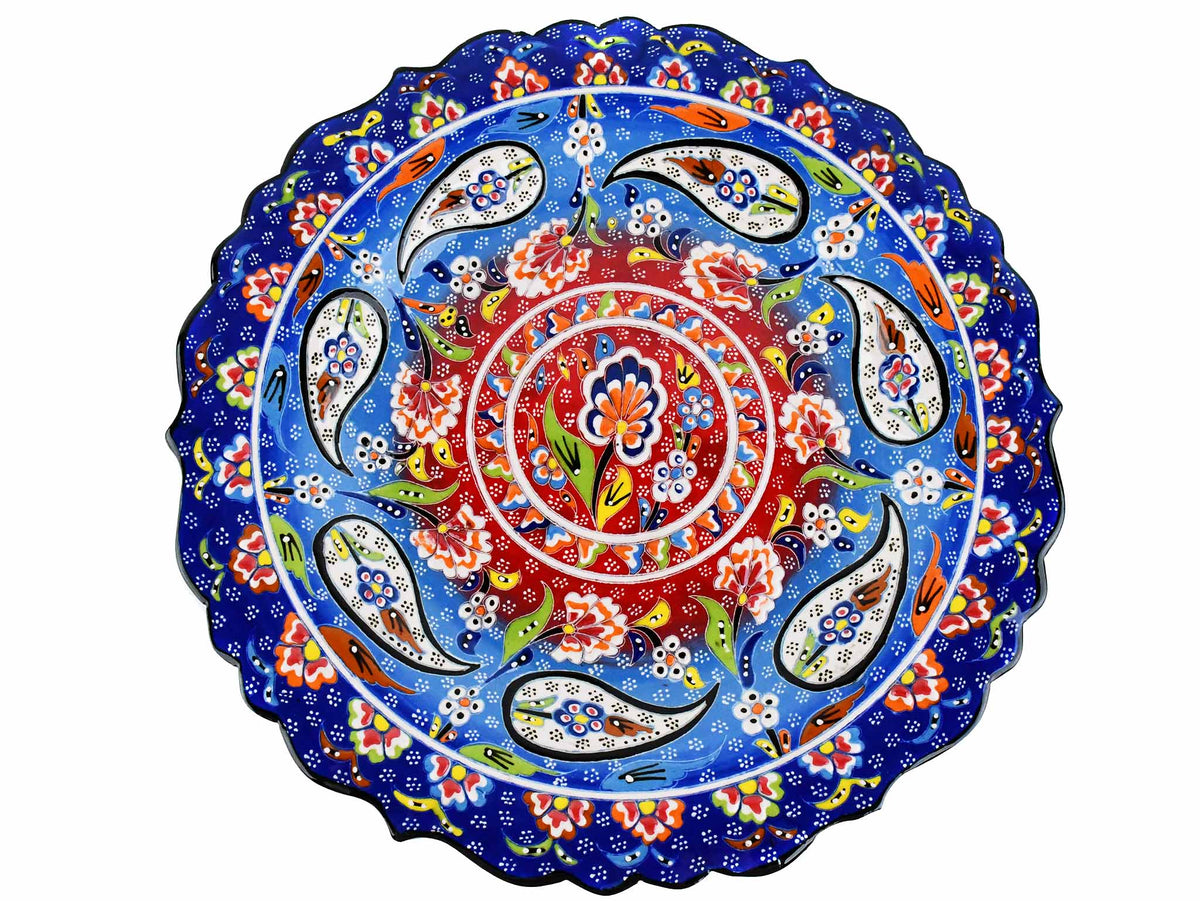 30 cm Turkish Plate Daisy Shaped Flower Collection Blue Ceramic Sydney Grand Bazaar 1 