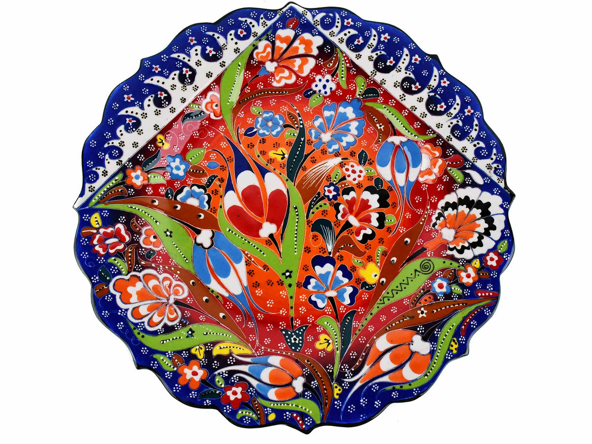 30 cm Turkish Plate Daisy Shaped Flower Collection Blue Ceramic Sydney Grand Bazaar 3 