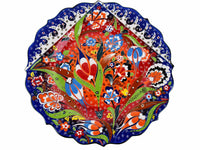 30 cm Turkish Plate Daisy Shaped Flower Collection Blue Ceramic Sydney Grand Bazaar 3 