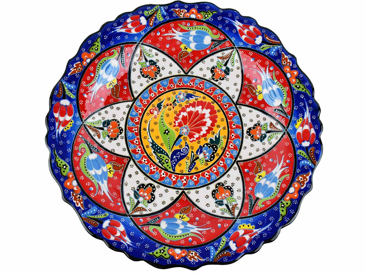 30 cm Turkish Plate Daisy Shaped Flower Collection Blue Ceramic Sydney Grand Bazaar 5 