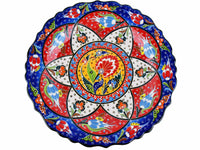 30 cm Turkish Plate Daisy Shaped Flower Collection Blue Ceramic Sydney Grand Bazaar 5 