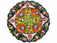30 cm Turkish Plate Daisy Shaped Flower Collection Dark Green Ceramic Sydney Grand Bazaar 8 