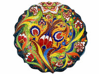 30 cm Turkish Plate Daisy Shaped Flower Collection Dark Green Ceramic Sydney Grand Bazaar 5 