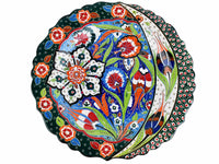 30 cm Turkish Plate Daisy Shaped Flower Collection Dark Green Ceramic Sydney Grand Bazaar 1 