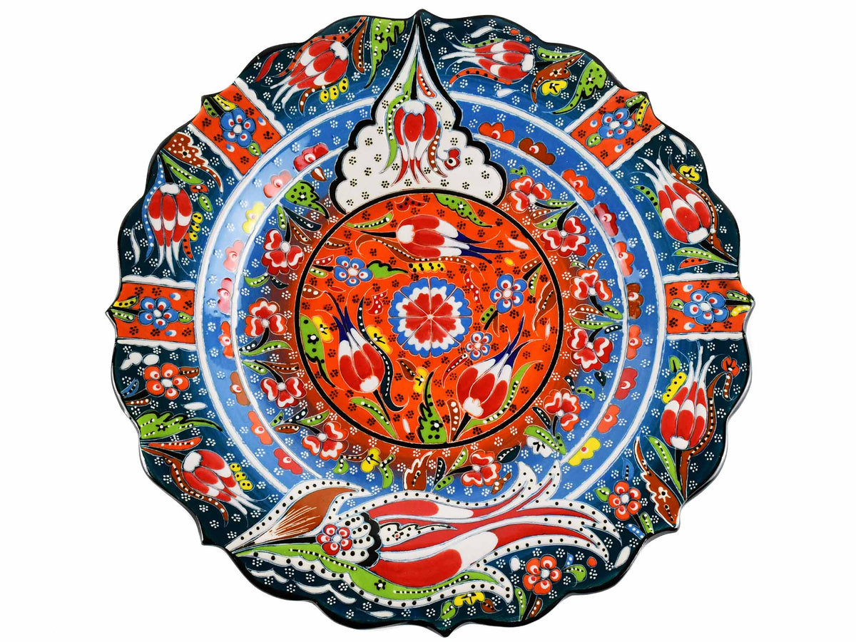 30 cm Turkish Plate Daisy Shaped Flower Collection Dark Green Ceramic Sydney Grand Bazaar 1 