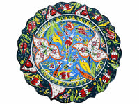 30 cm Turkish Plate Daisy Shaped Flower Collection Dark Green Ceramic Sydney Grand Bazaar 2 