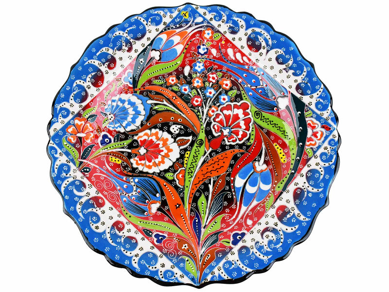 30 cm Turkish Plate Daisy Shaped Flower Collection Light Blue Ceramic Sydney Grand Bazaar 1 