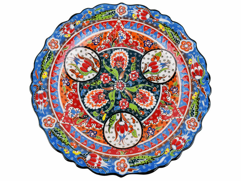 30 cm Turkish Plate Daisy Shaped Flower Collection Light Blue Ceramic Sydney Grand Bazaar 2 