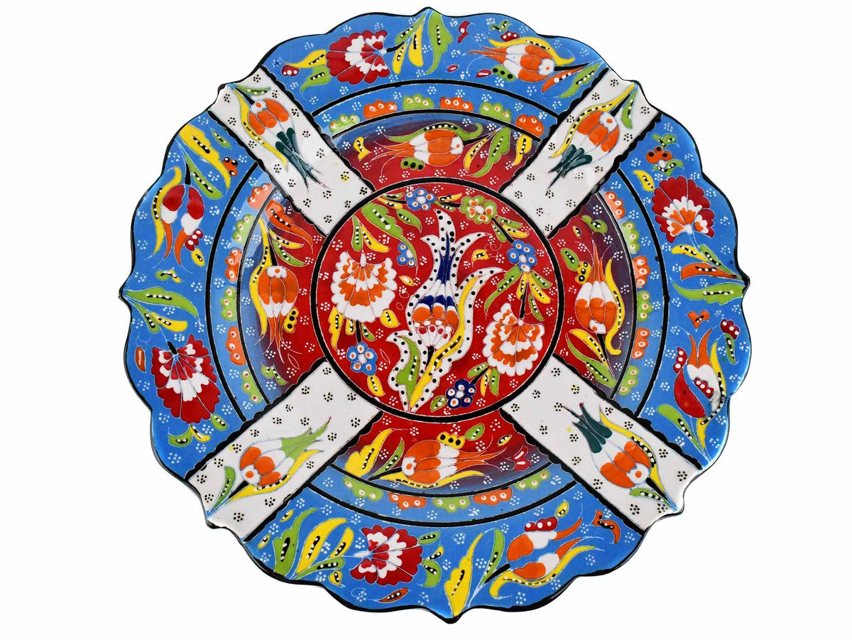 30 cm Turkish Plate Daisy Shaped Flower Collection Light Blue Ceramic Sydney Grand Bazaar 3 