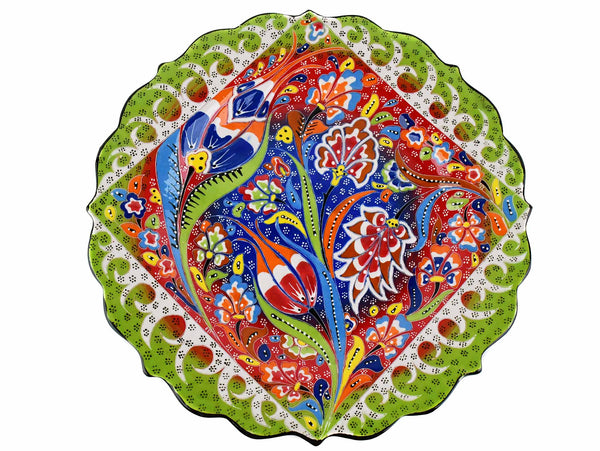 30 cm Turkish Plate Daisy Shaped Flower Collection Light Green Ceramic Sydney Grand Bazaar 1 