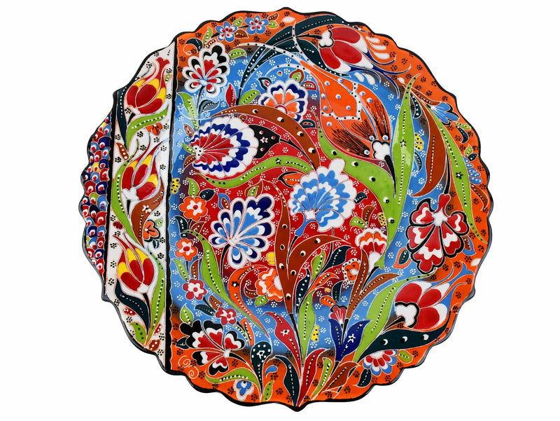 30 cm Turkish Plate Daisy Shaped Flower Collection Orange Ceramic Sydney Grand Bazaar 2 