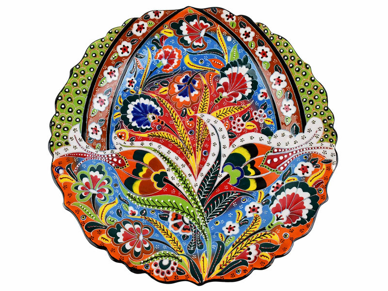 30 cm Turkish Plate Daisy Shaped Flower Collection Orange Ceramic Sydney Grand Bazaar 5 