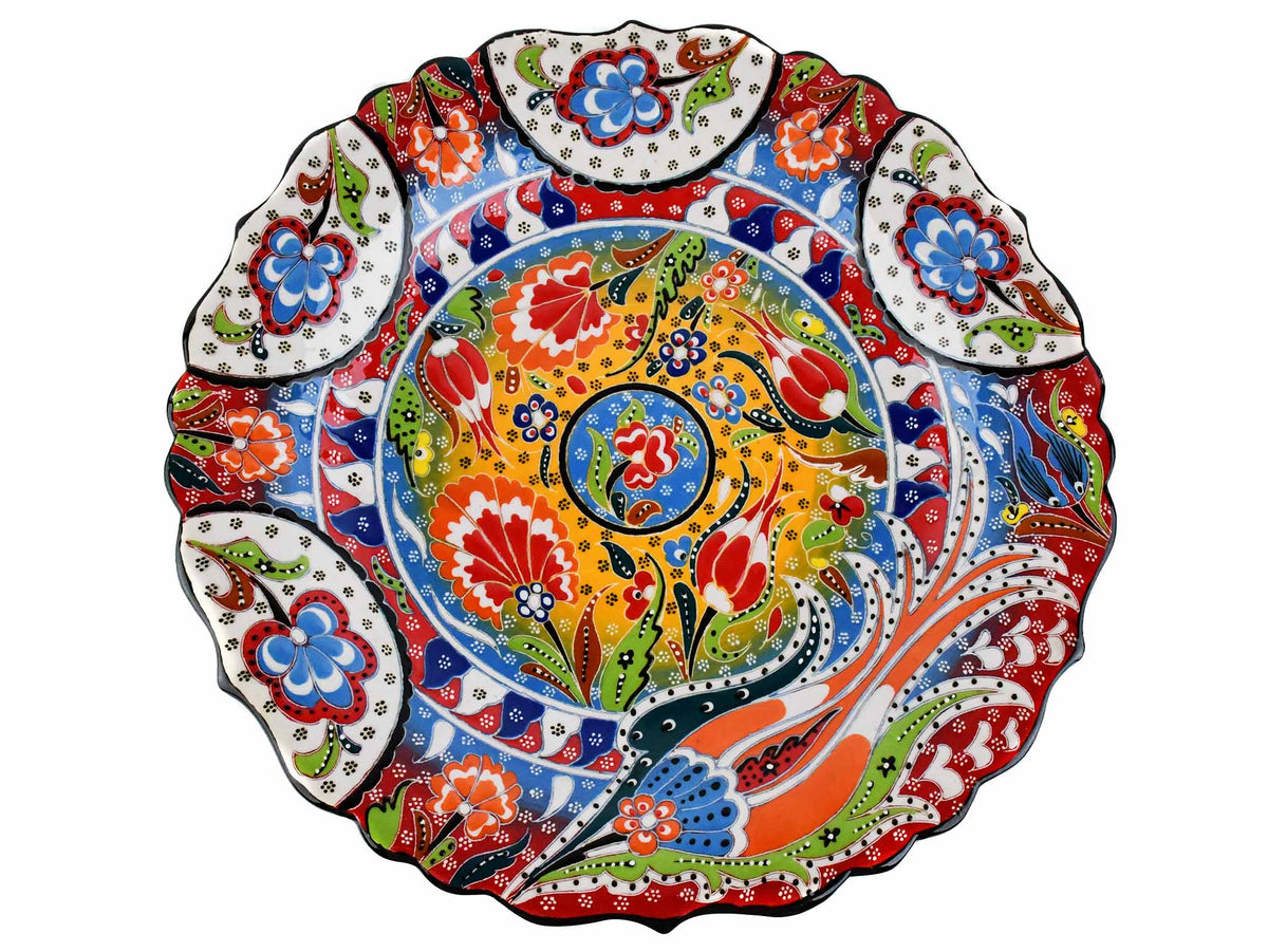 30 cm Turkish Plate Daisy Shaped Flower Collection Red Ceramic Sydney Grand Bazaar 6 