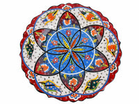 30 cm Turkish Plate Daisy Shaped Flower Collection Red Ceramic Sydney Grand Bazaar 5 