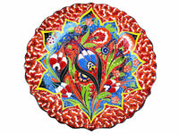 30 cm Turkish Plate Daisy Shaped Flower Collection Red Ceramic Sydney Grand Bazaar 3 