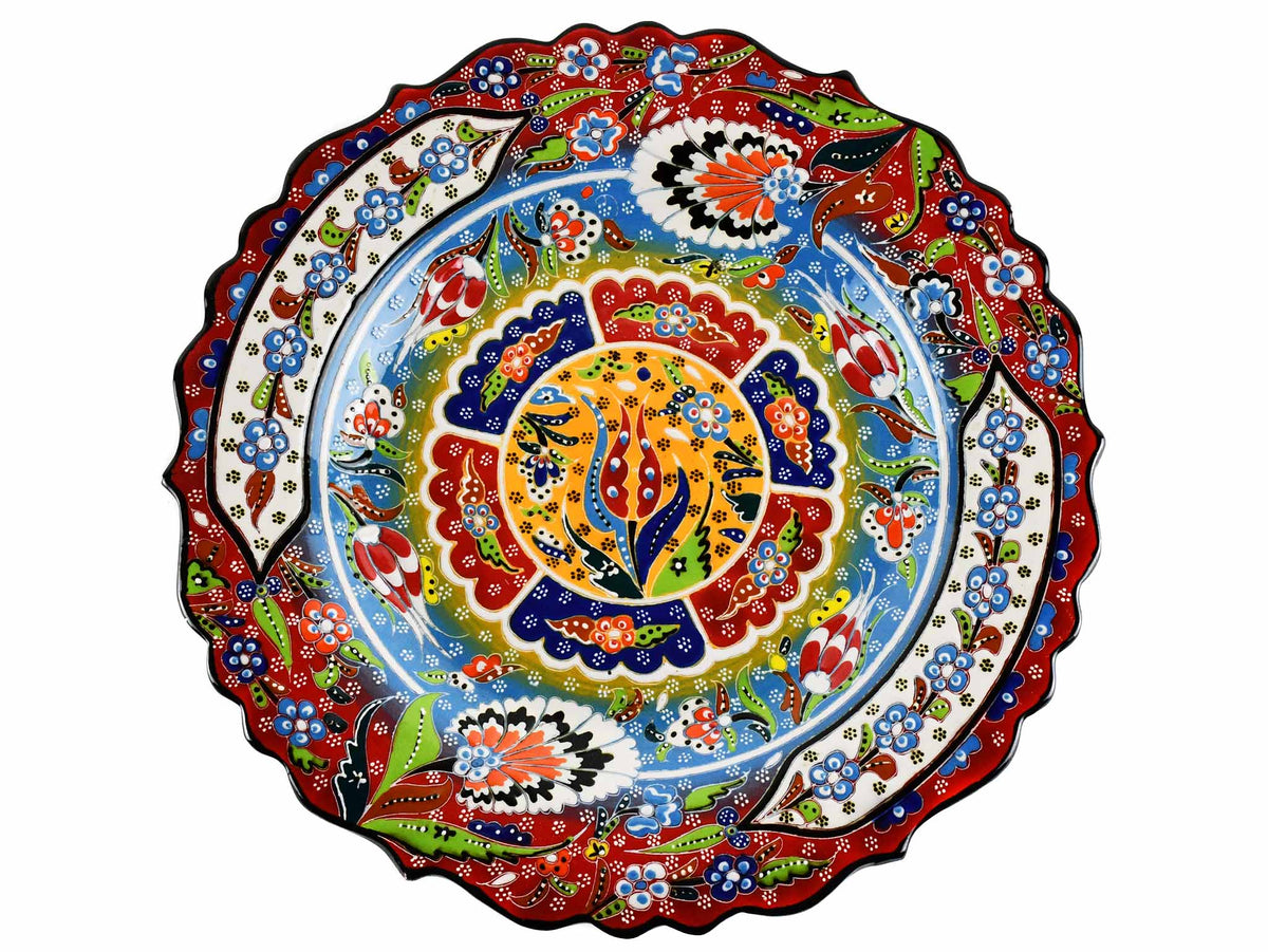 30 cm Turkish Plate Daisy Shaped Flower Collection Red Ceramic Sydney Grand Bazaar 2 