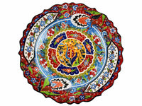 30 cm Turkish Plate Daisy Shaped Flower Collection Red Ceramic Sydney Grand Bazaar 2 