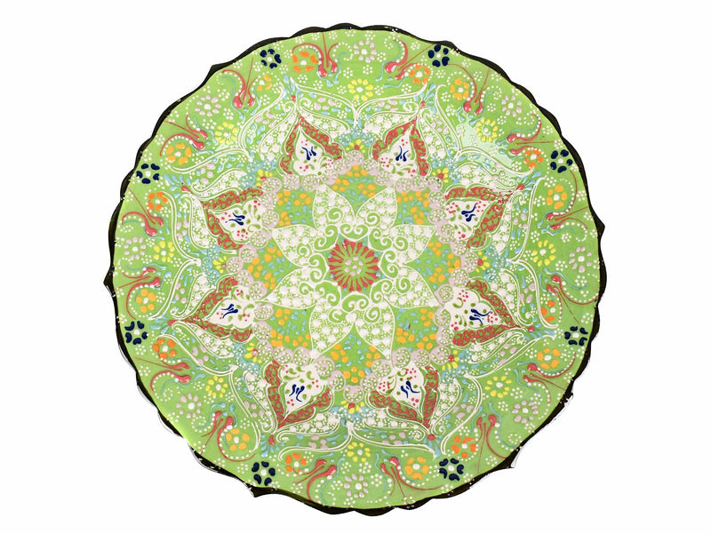 30 cm Turkish Plate Dantel Nimet Collection Light Green Ceramic Sydney Grand Bazaar 4 