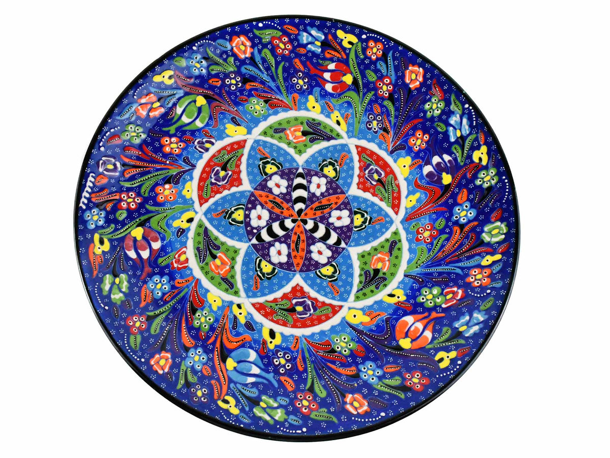 30 cm Turkish Plate Flower Collection Blue Ceramic Sydney Grand Bazaar 6 