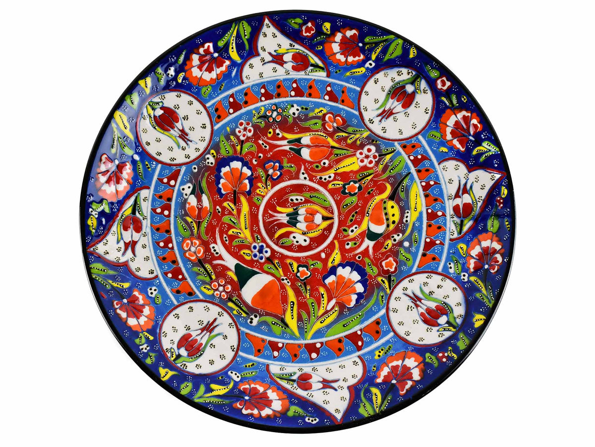 30 cm Turkish Plate Flower Collection Blue Ceramic Sydney Grand Bazaar 2 